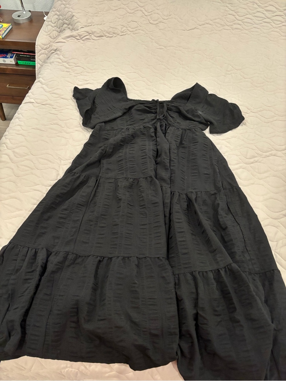 BloomChic Black Maxi Dress with Tie Detail
